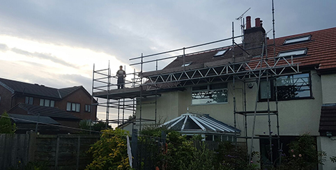 Scaffolders in Formby